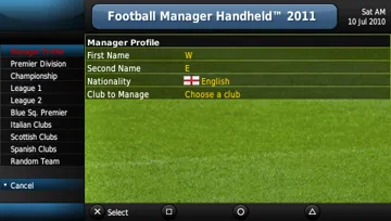 Football Manager Handheld 2011 (EU) screen shot game playing